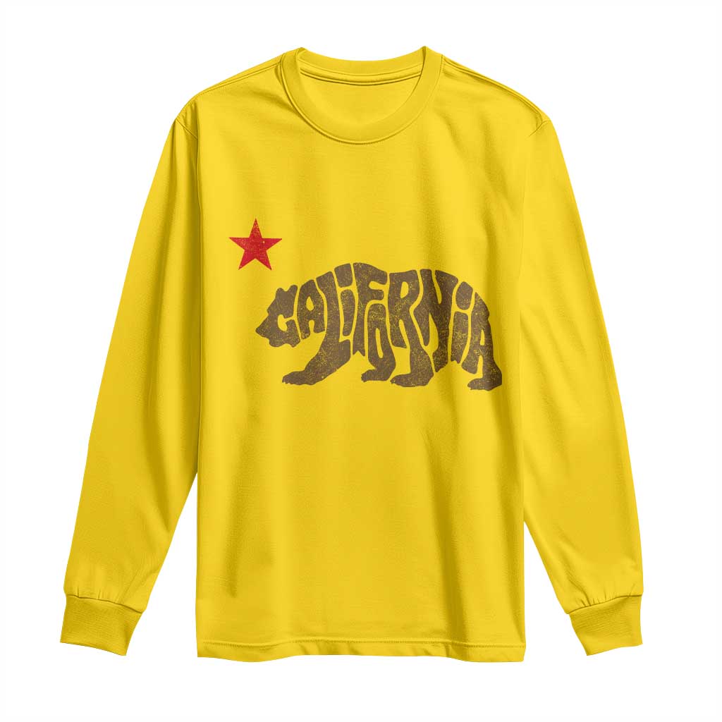 California The Golden State Bear Flag San Francisco Long Sleeve Shirt