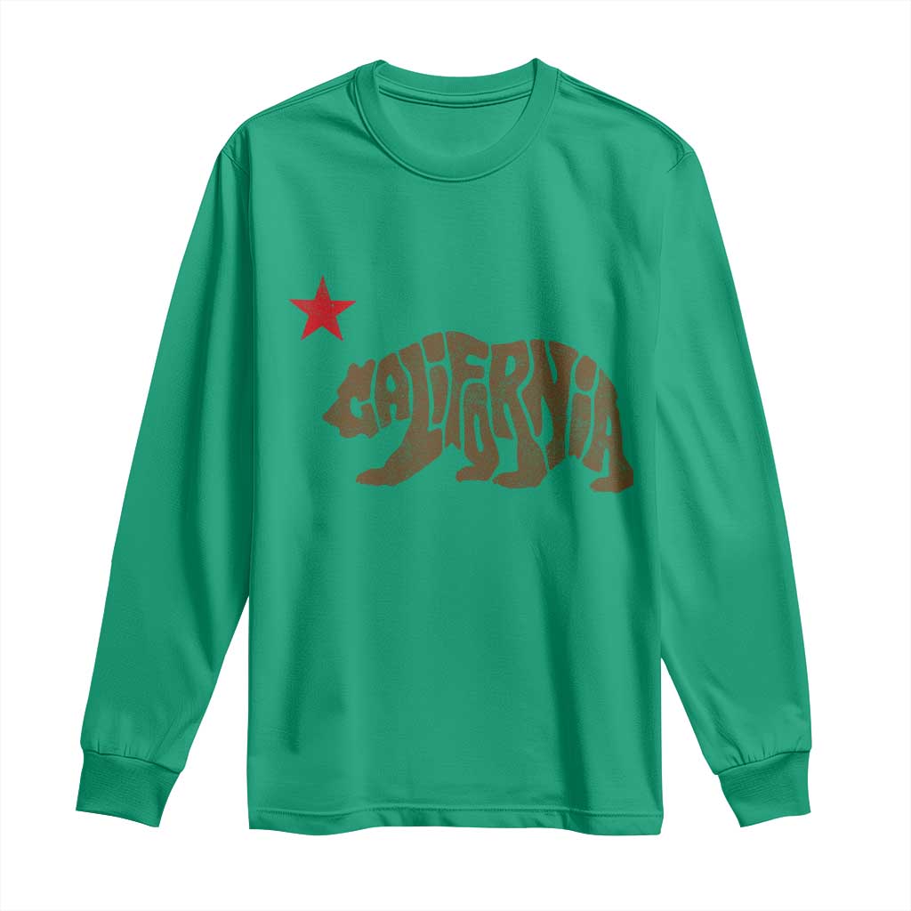 California The Golden State Bear Flag San Francisco Long Sleeve Shirt