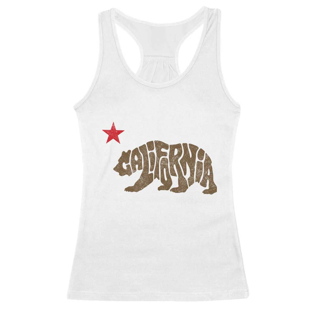 California The Golden State Bear Flag San Francisco Racerback Tank Top