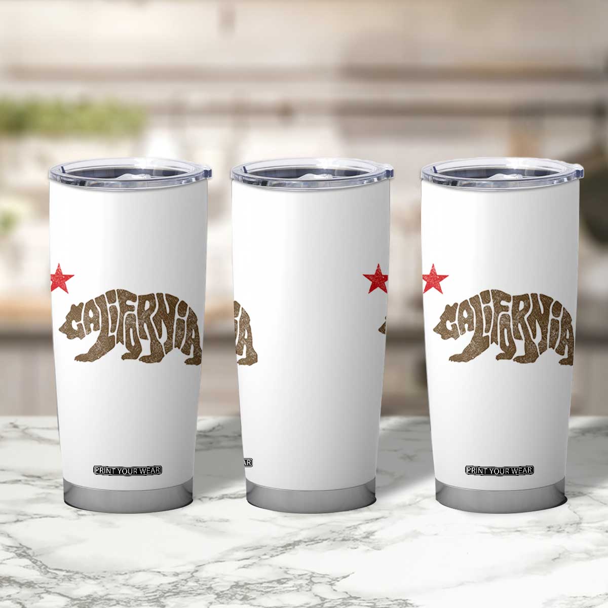 California The Golden State Bear Flag San Francisco Tumbler Cup