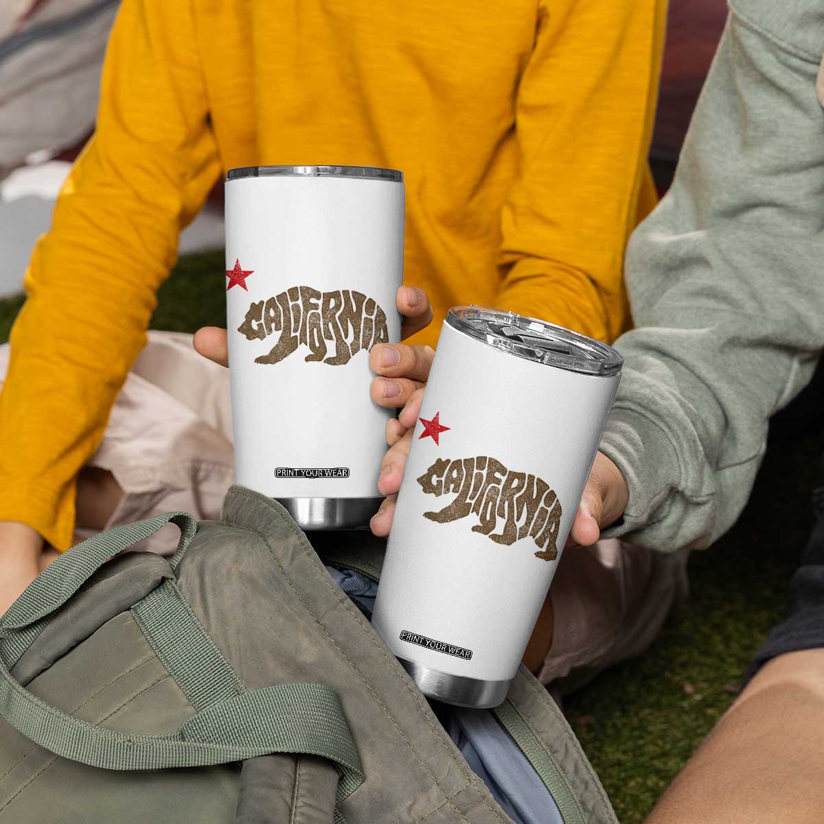 California The Golden State Bear Flag San Francisco Tumbler Cup