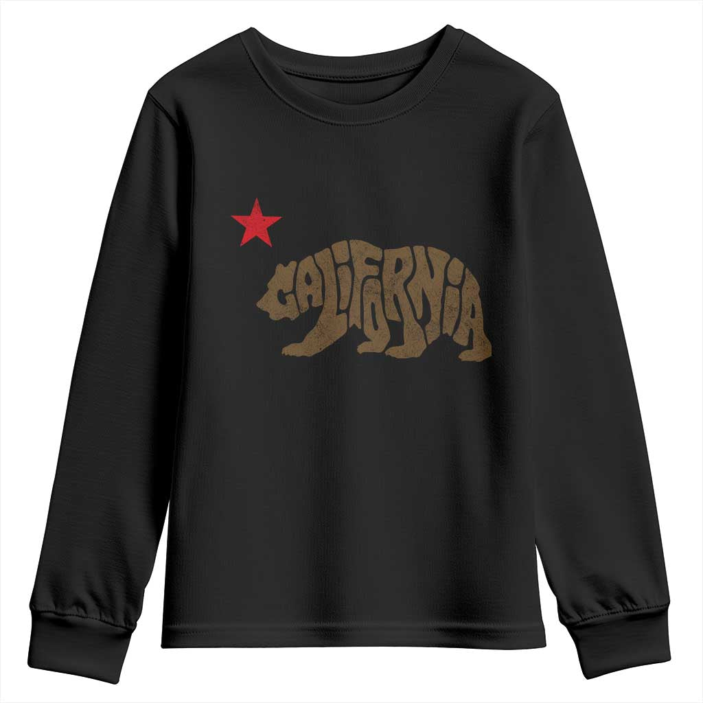 California The Golden State Bear Flag San Francisco Youth Sweatshirt