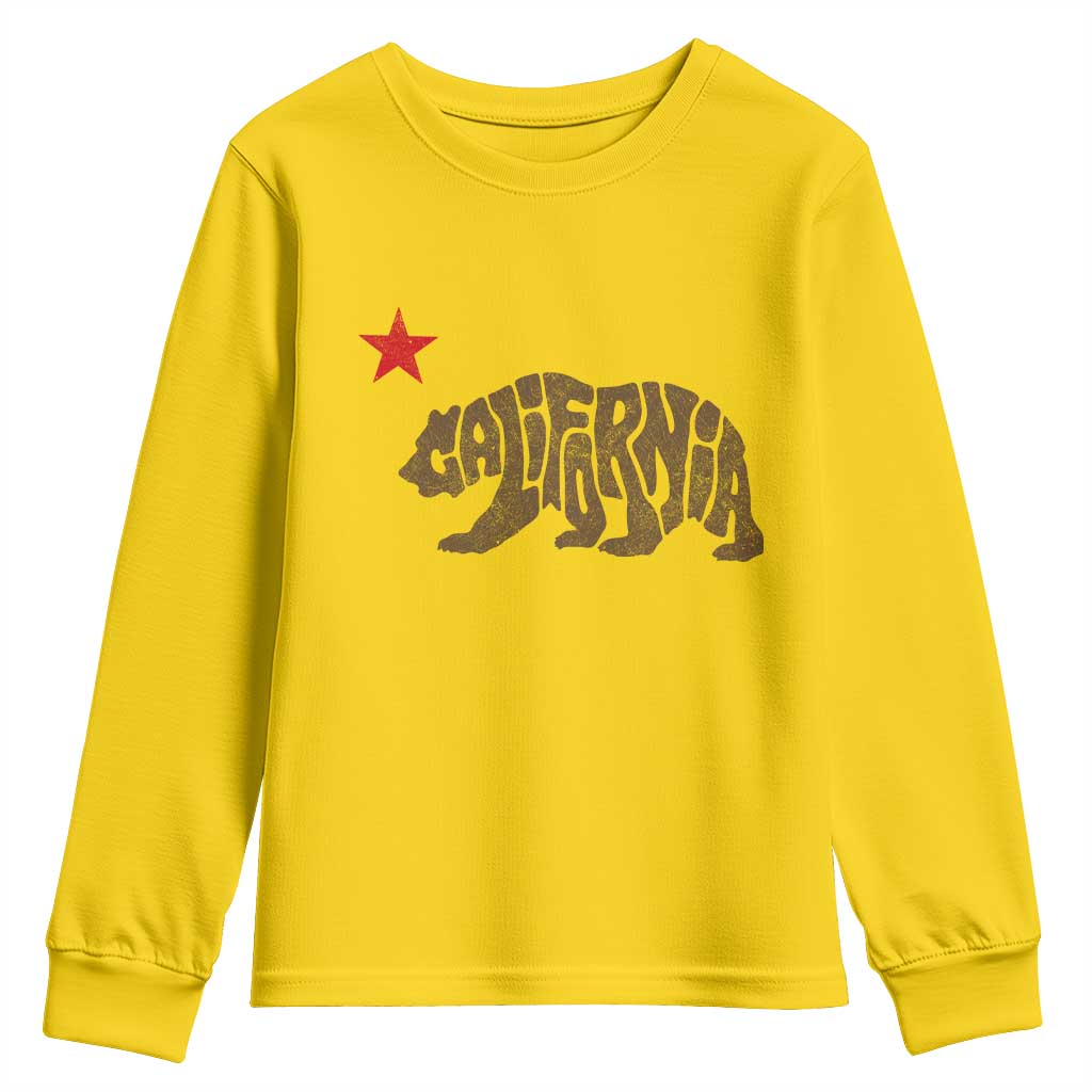 California The Golden State Bear Flag San Francisco Youth Sweatshirt