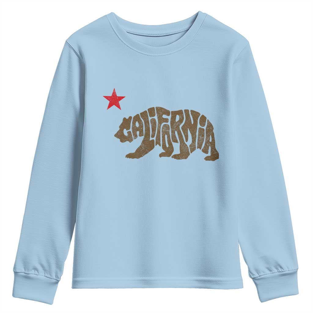 California The Golden State Bear Flag San Francisco Youth Sweatshirt