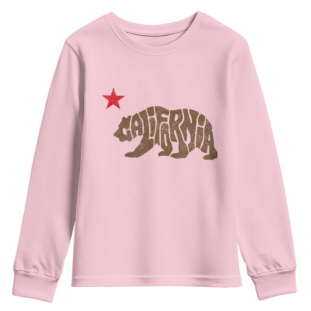 California The Golden State Bear Flag San Francisco Youth Sweatshirt