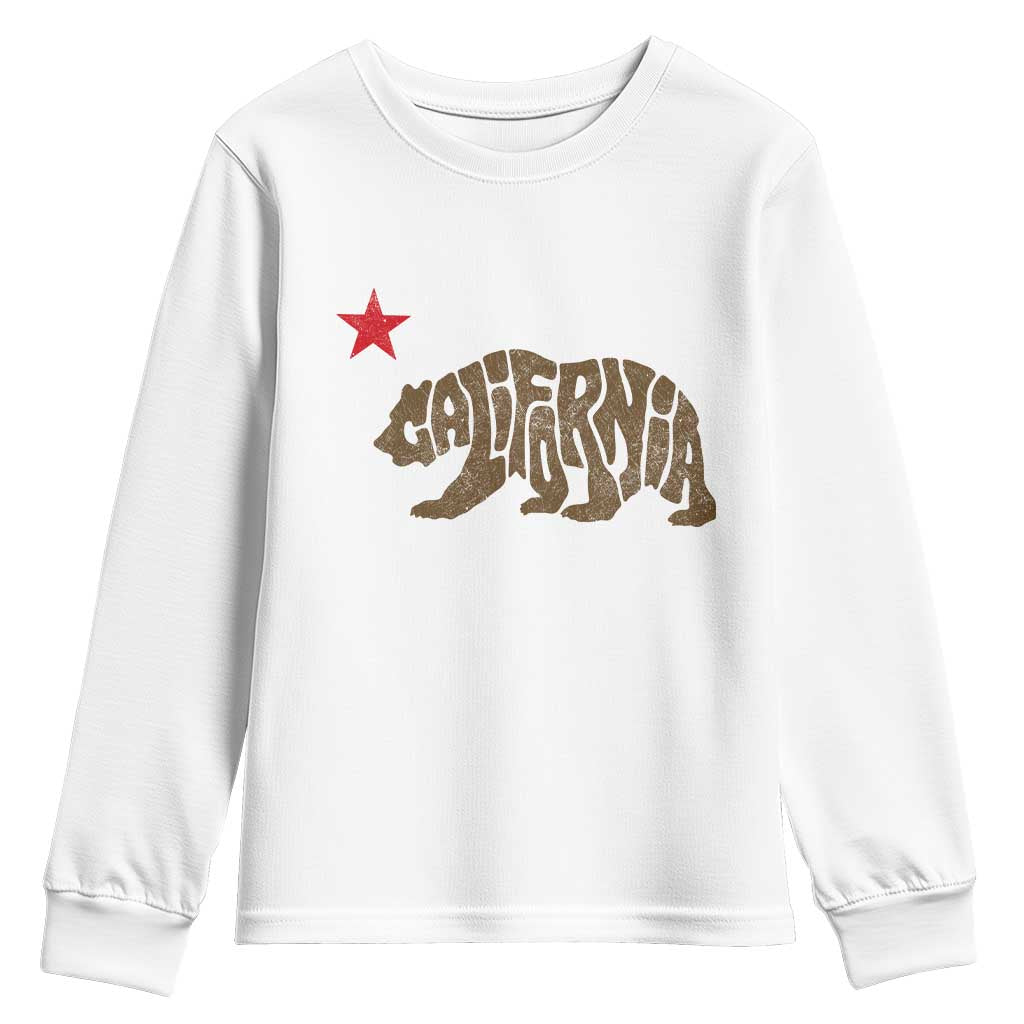 California The Golden State Bear Flag San Francisco Youth Sweatshirt