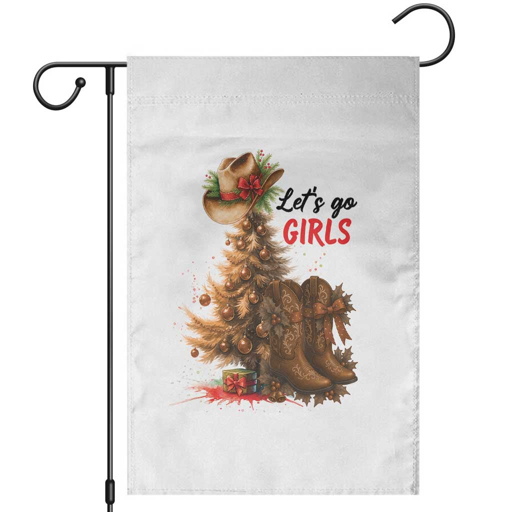 Christmas Cowgirl Boots Garden Flag Western Cowboy Hat Howdy TS14 White Print Your Wear