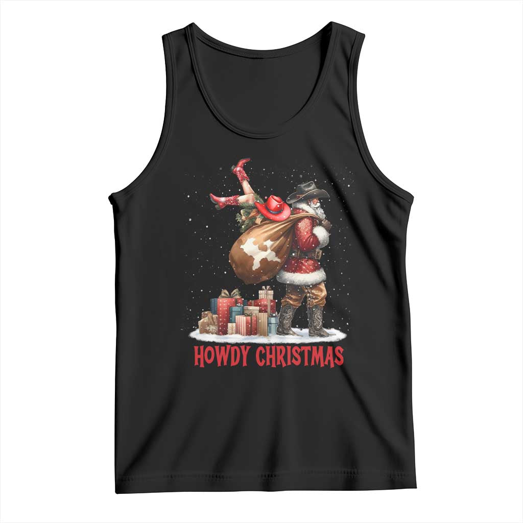 Cowboy Santa Christmas Tank Top Funny Western Xmas TS14 Black Print Your Wear