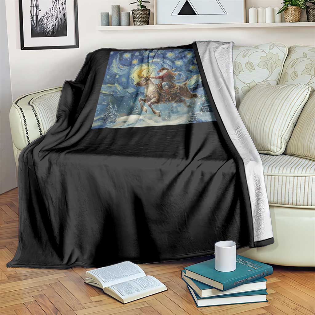 Cowboy Santa Starry Night Christmas Throw Blanket TS14 Print Your Wear