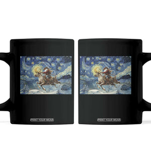 Cowboy Santa Starry Night Christmas Coffee Mug TS14 Black Print Your Wear