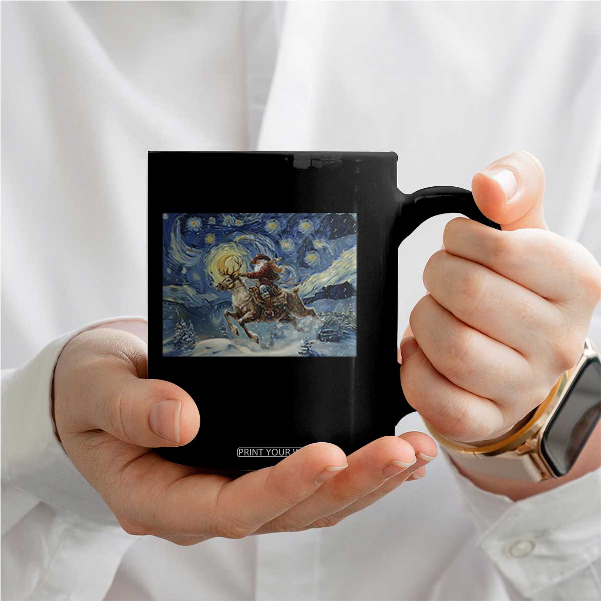 Cowboy Santa Starry Night Christmas Coffee Mug TS14 Print Your Wear