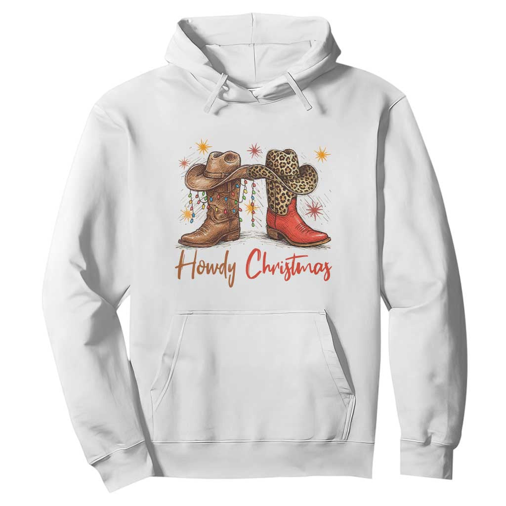 Howdy Christmas Hoodie Western Cowboy Boots Country TS14 White Print Your Wear