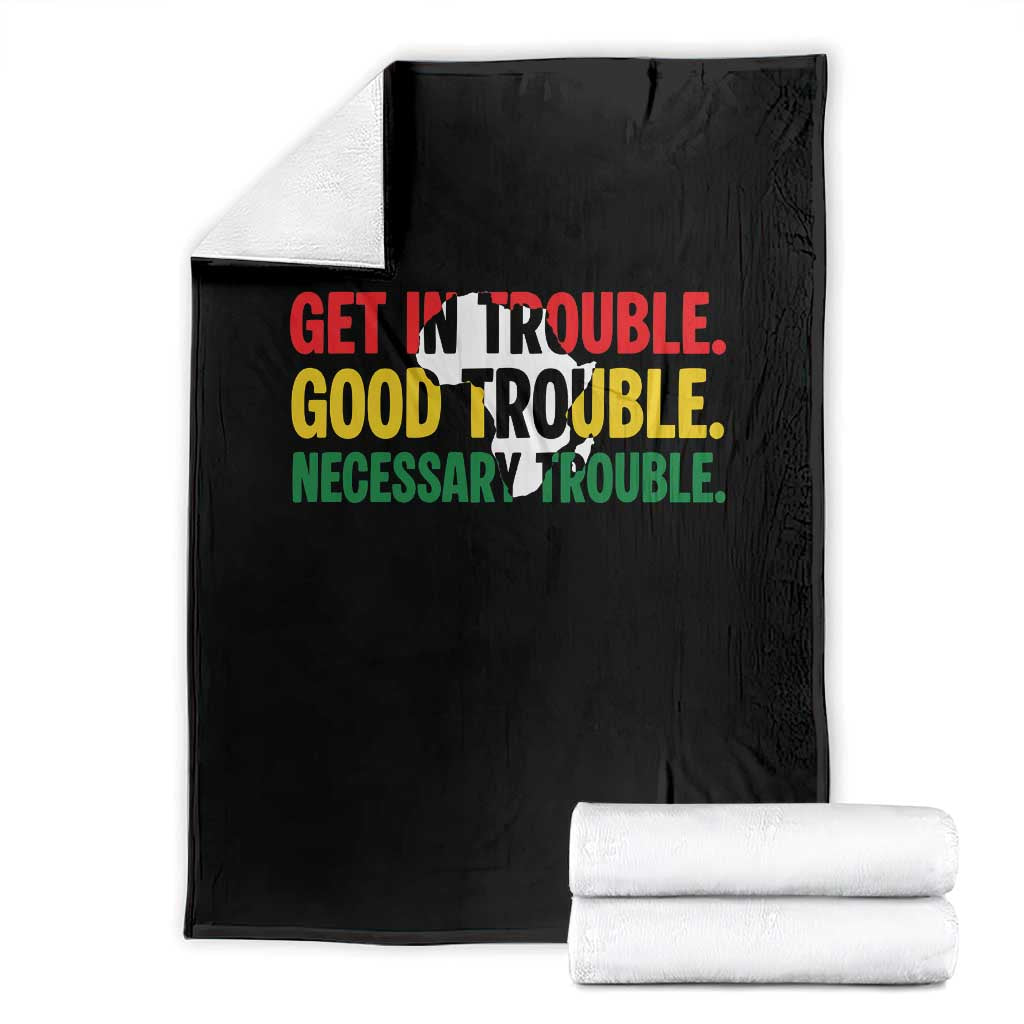 John Lewis Quote Affrican American Throw Blanket Get in Good Necessary Trouble TS14 Black Print Your Wear