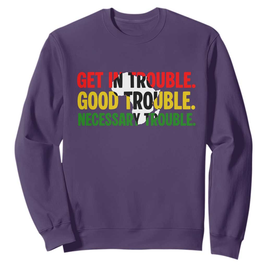 John Lewis Quote Affrican American Sweatshirt Get in Good Necessary Trouble TS14 Purple Print Your Wear