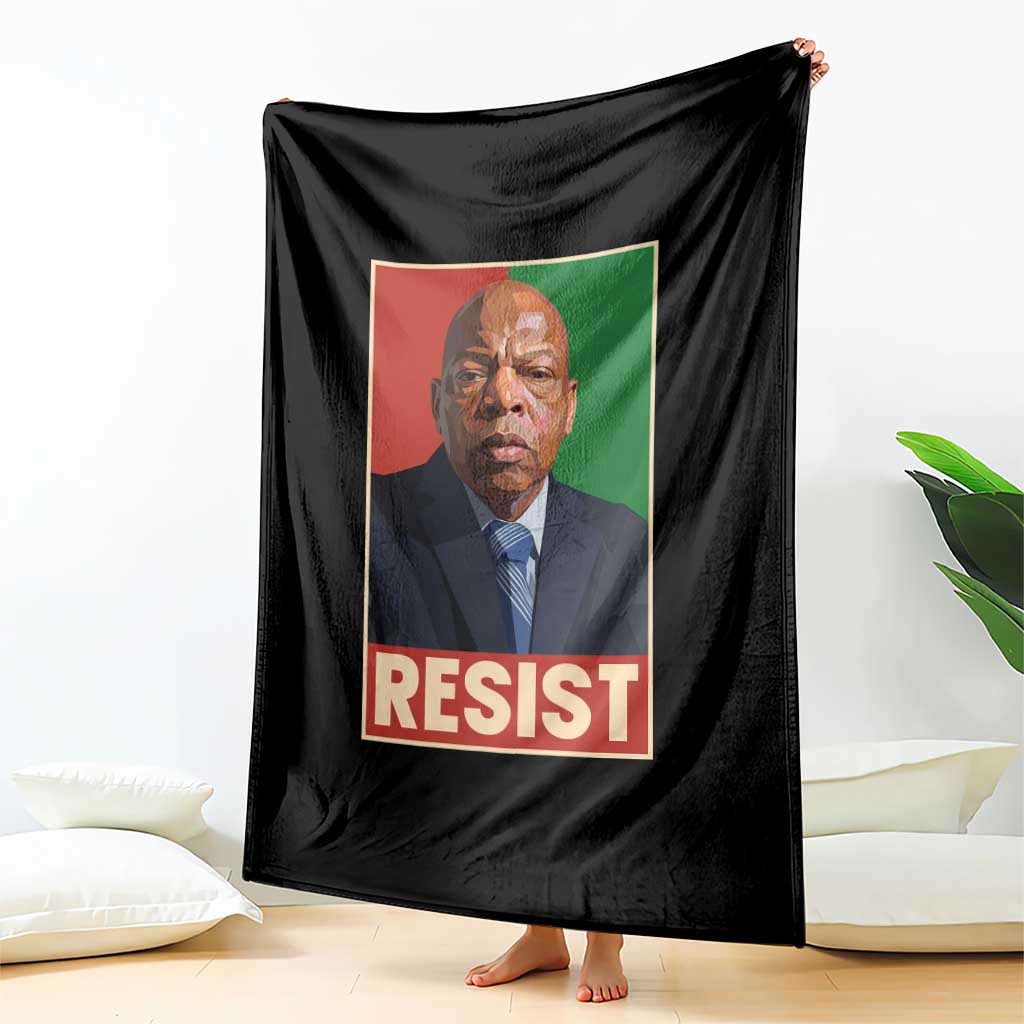 Resist Protest Civil Rights Throw Blanket John Lewis Black History TS14 Print Your Wear