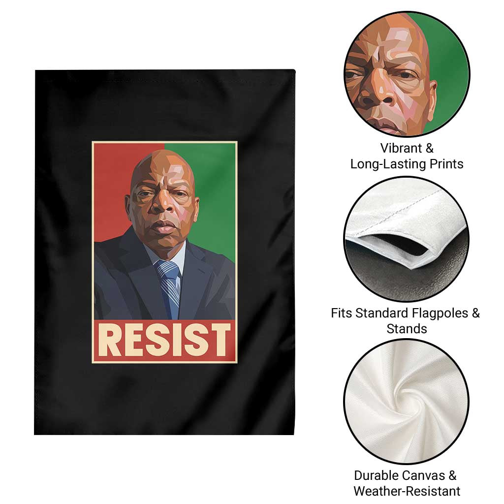 Resist Protest Civil Rights Garden Flag John Lewis Black History TS14 Print Your Wear