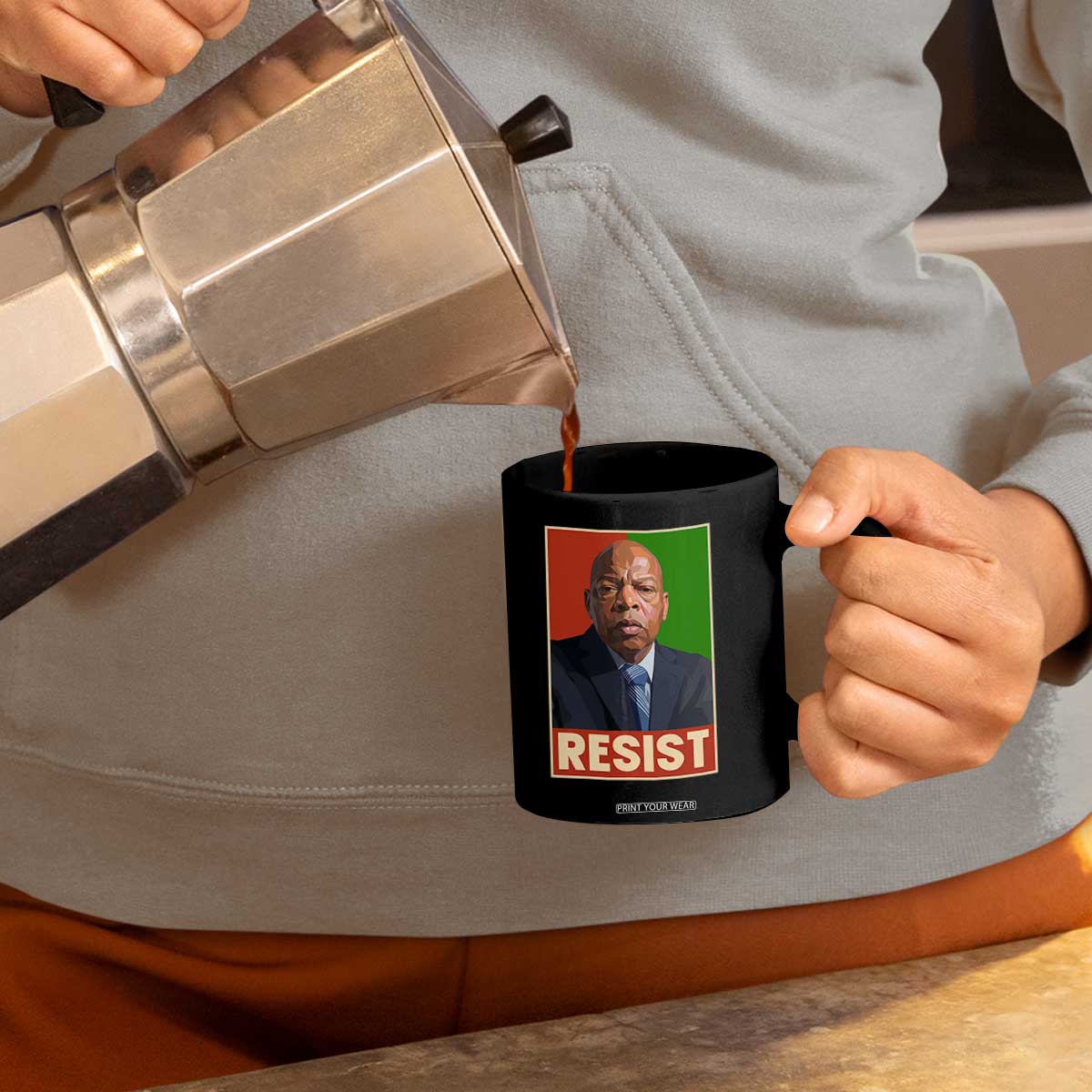 Resist Protest Civil Rights Coffee Mug John Lewis Black History TS14 Print Your Wear