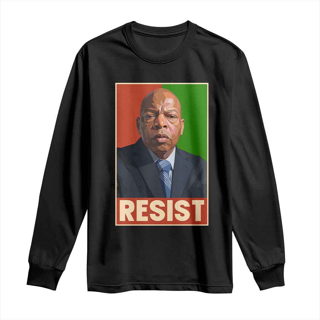 Resist Protest Civil Rights Long Sleeve Shirt John Lewis Black History TS14 Black Print Your Wear