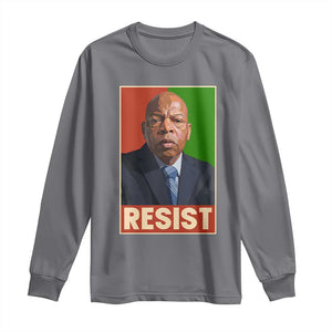 Resist Protest Civil Rights Long Sleeve Shirt John Lewis Black History TS14 Charcoal Print Your Wear