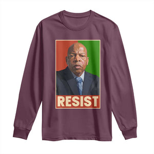 Resist Protest Civil Rights Long Sleeve Shirt John Lewis Black History TS14 Maroon Print Your Wear