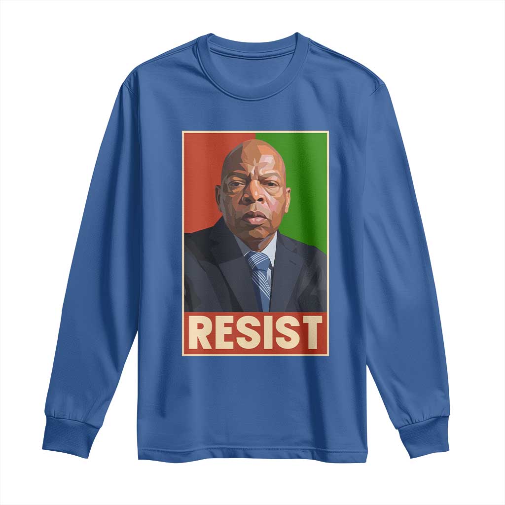 Resist Protest Civil Rights Long Sleeve Shirt John Lewis Black History TS14 Royal Blue Print Your Wear