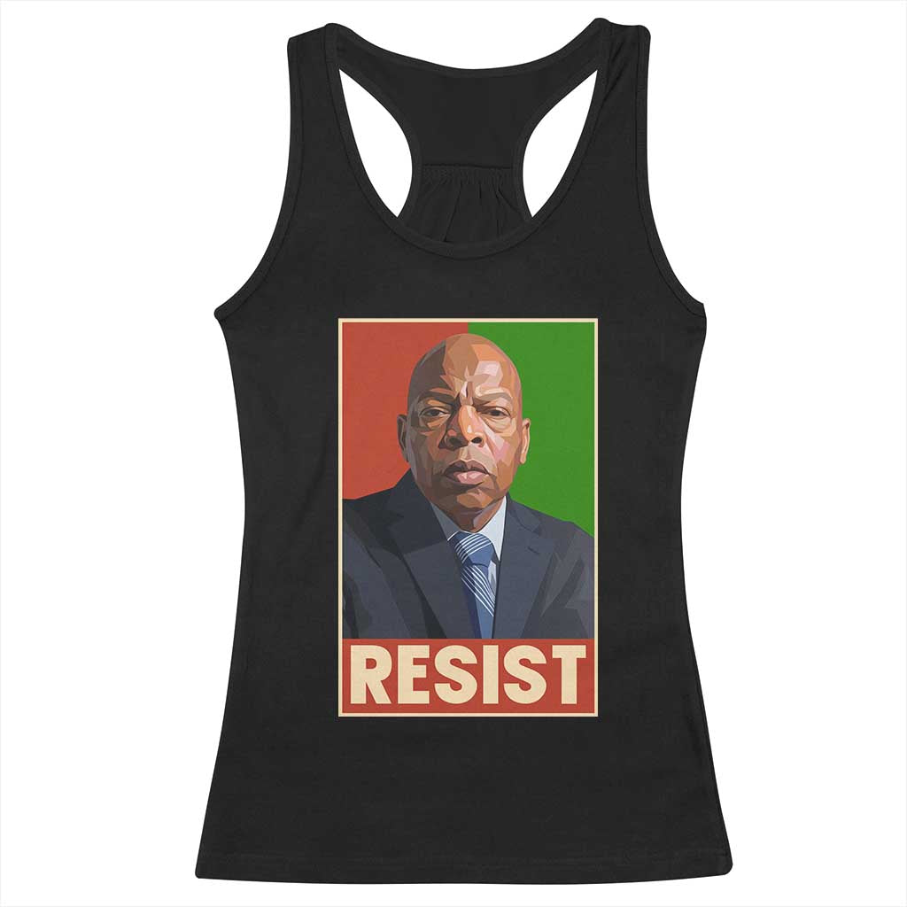 Resist Protest Civil Rights Racerback Tank Top John Lewis Black History TS14 Black Print Your Wear