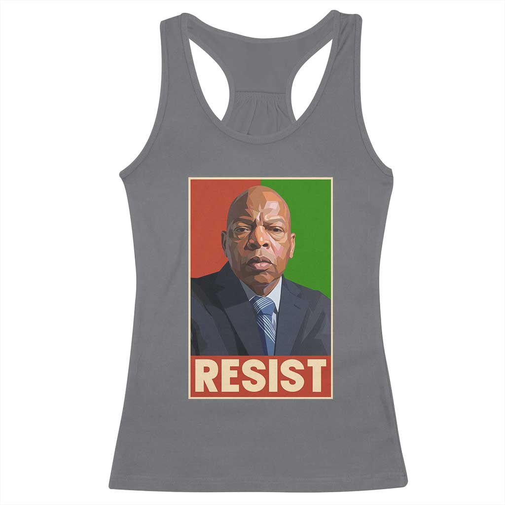 Resist Protest Civil Rights Racerback Tank Top John Lewis Black History TS14 Charcoal Print Your Wear
