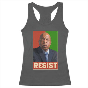 Resist Protest Civil Rights Racerback Tank Top John Lewis Black History TS14 Dark Heather Print Your Wear