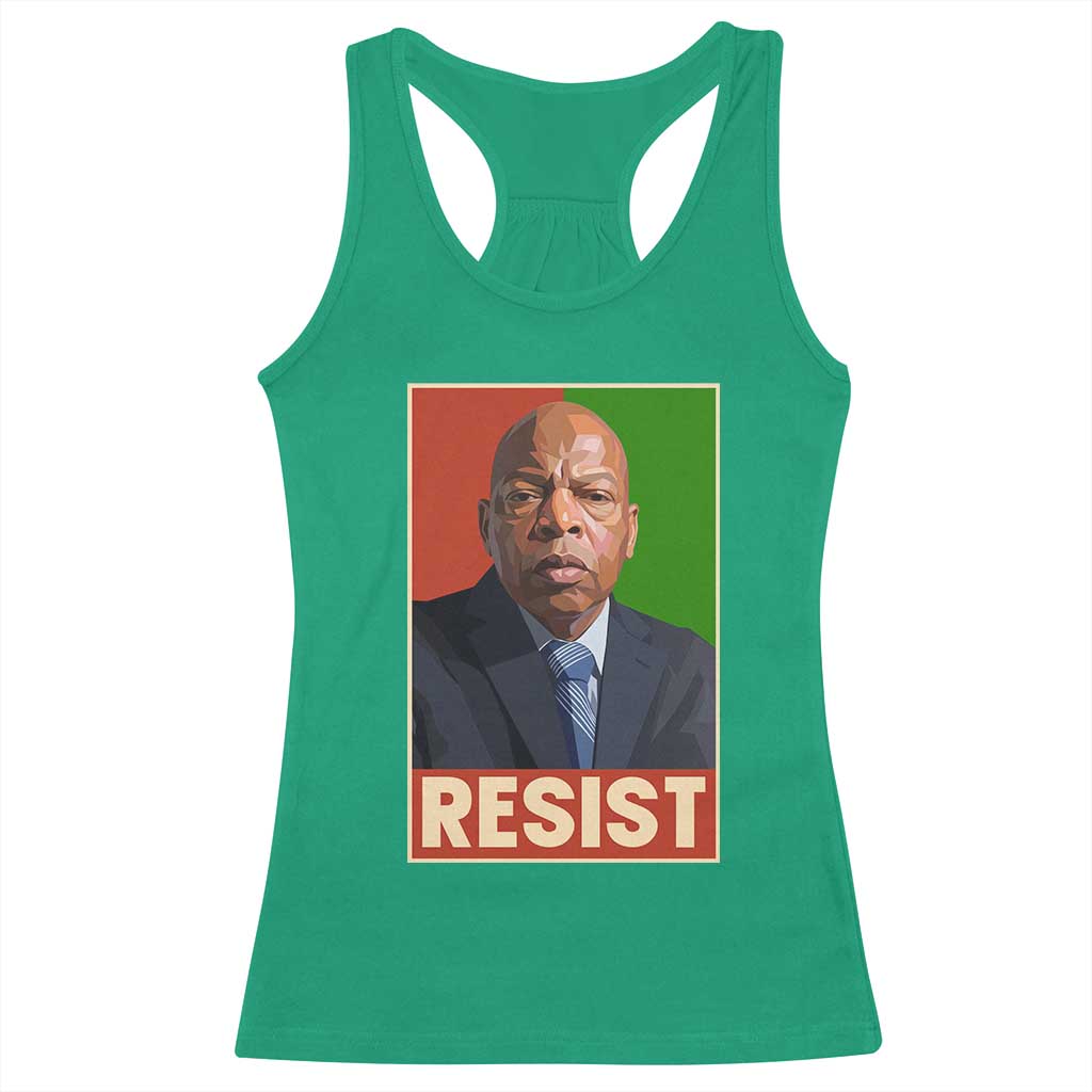 Resist Protest Civil Rights Racerback Tank Top John Lewis Black History TS14 Irish Green Print Your Wear