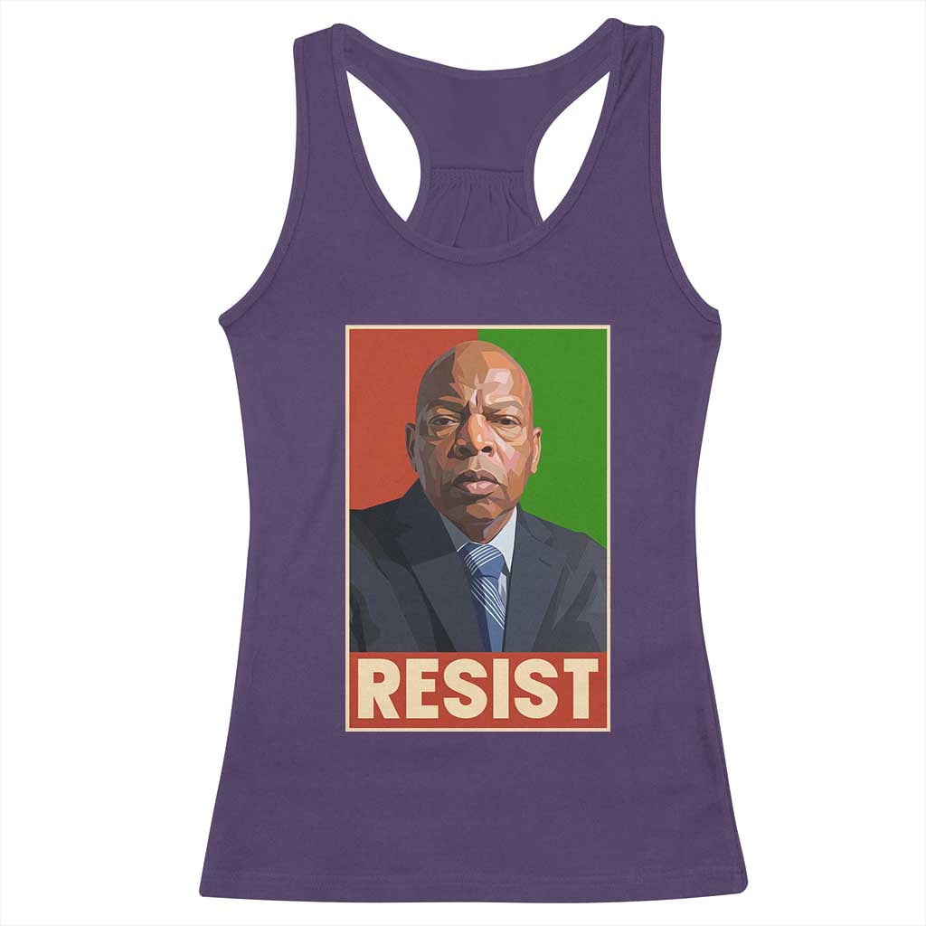 Resist Protest Civil Rights Racerback Tank Top John Lewis Black History TS14 Purple Print Your Wear