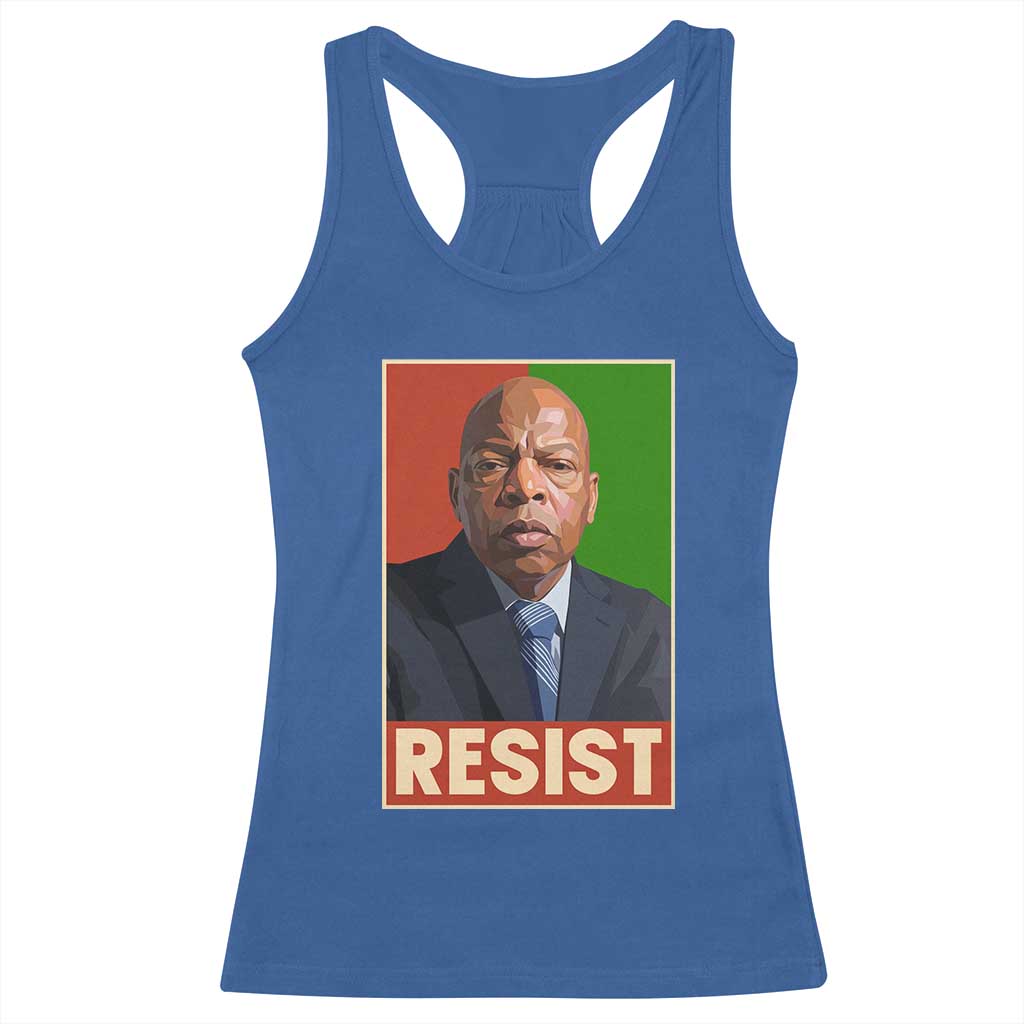 Resist Protest Civil Rights Racerback Tank Top John Lewis Black History TS14 Royal Blue Print Your Wear