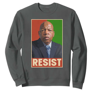 Resist Protest Civil Rights Sweatshirt John Lewis Black History TS14 Dark Heather Print Your Wear