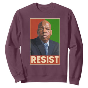 Resist Protest Civil Rights Sweatshirt John Lewis Black History TS14 Maroon Print Your Wear