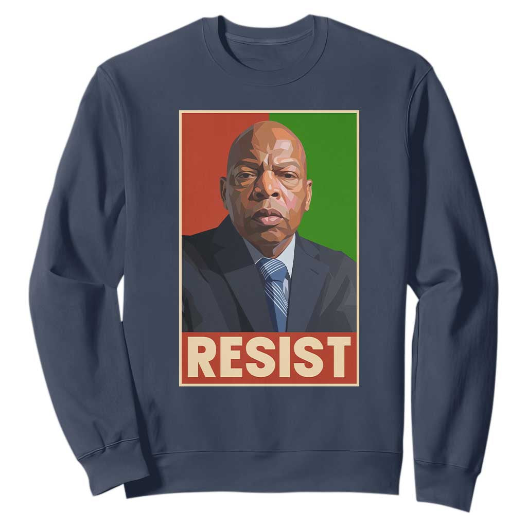 Resist Protest Civil Rights Sweatshirt John Lewis Black History TS14 Navy Print Your Wear