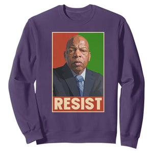 Resist Protest Civil Rights Sweatshirt John Lewis Black History TS14 Purple Print Your Wear