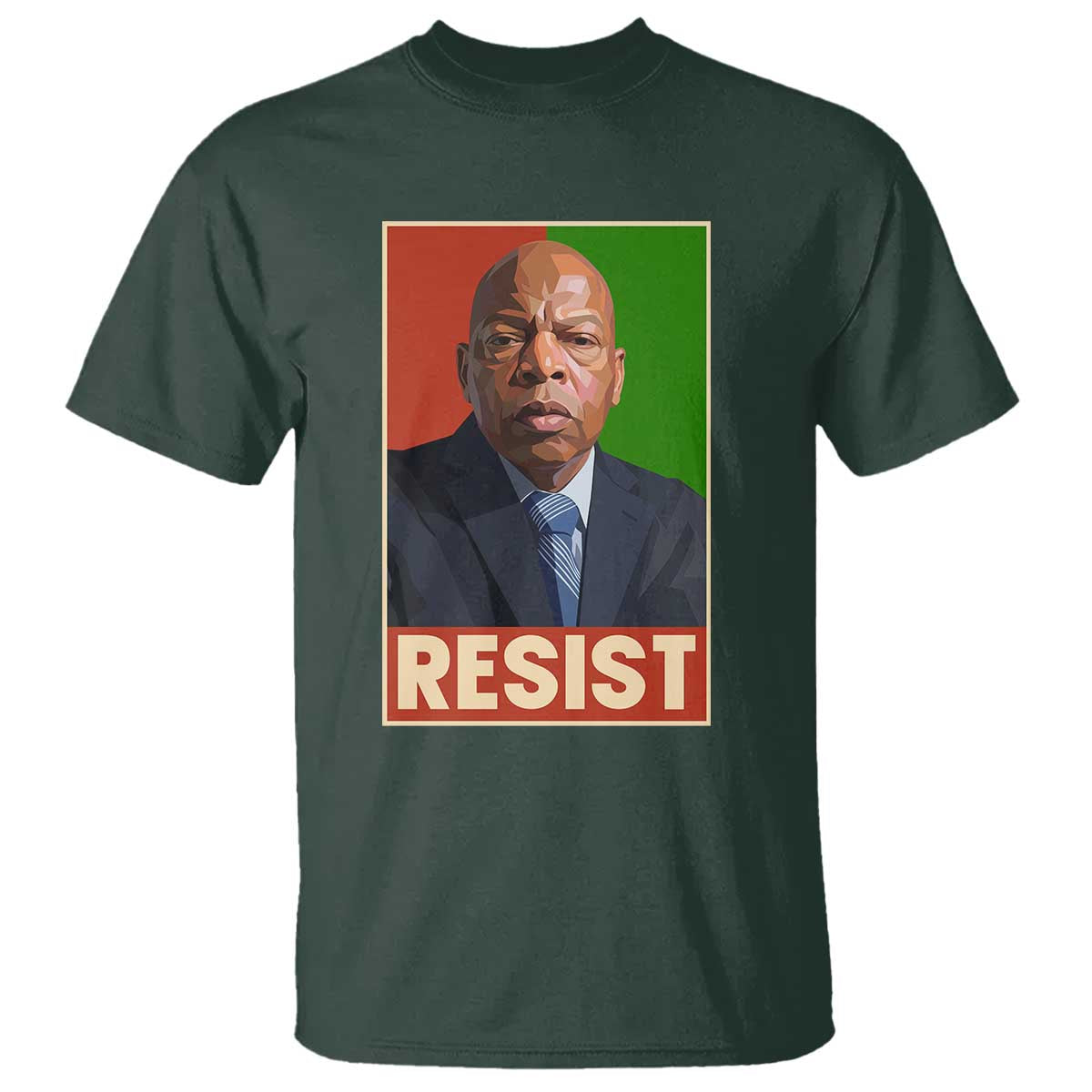Resist Protest Civil Rights T Shirt John Lewis Black History TS14 Dark Forest Green Print Your Wear