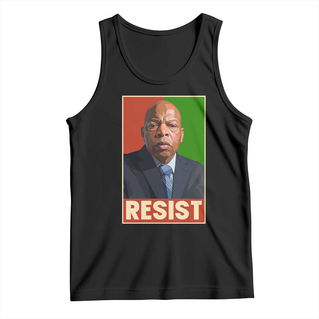 Resist Protest Civil Rights Tank Top John Lewis Black History TS14 Black Print Your Wear