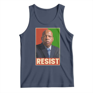 Resist Protest Civil Rights Tank Top John Lewis Black History TS14 Navy Print Your Wear