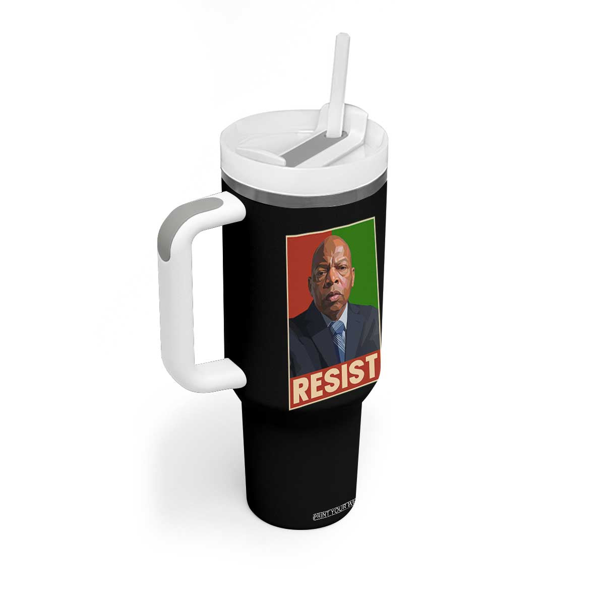 Resist Protest Civil Rights Tumbler With Handle John Lewis Black History TS14 Print Your Wear