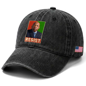 Resist Protest Civil Rights Washed Cotton Baseball Cap John Lewis Black History TS14 Print Your Wear