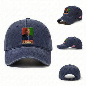 Resist Protest Civil Rights Washed Cotton Baseball Cap John Lewis Black History TS14 Washed Cap Universal Fit Navy Print Your Wear