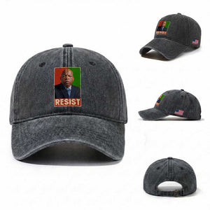 Resist Protest Civil Rights Washed Cotton Baseball Cap John Lewis Black History TS14 Washed Cap Universal Fit Dark Gray Print Your Wear