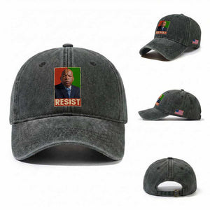 Resist Protest Civil Rights Washed Cotton Baseball Cap John Lewis Black History TS14 Washed Cap Universal Fit Dark Green Print Your Wear