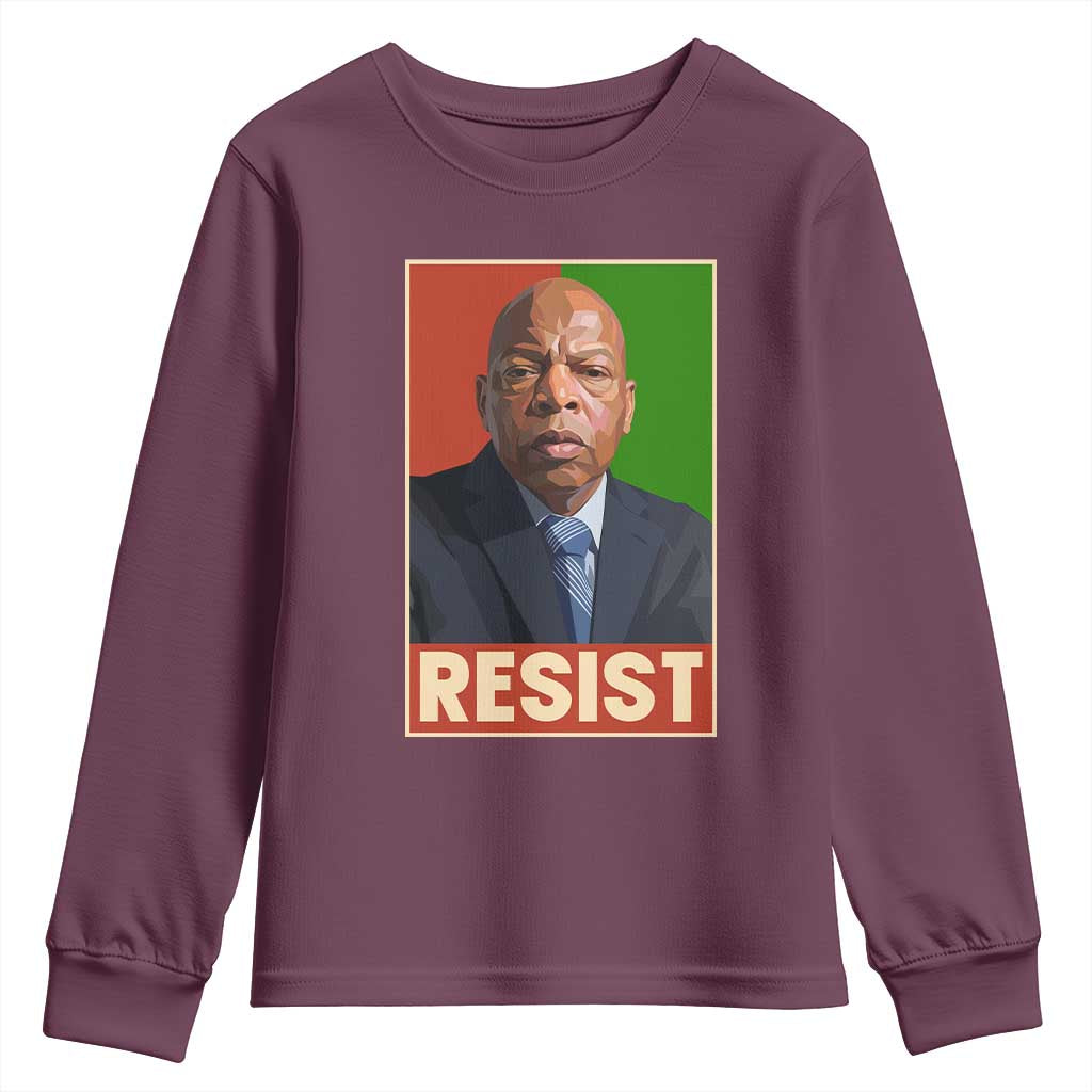 Resist Protest Civil Rights Youth Sweatshirt John Lewis Black History TS14 Maroon Print Your Wear