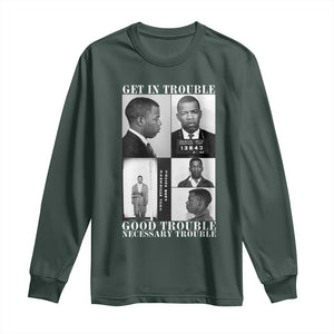 John Lewis Affrican American Long Sleeve Shirt Get in Good Necessary Trouble TS14 Dark Forest Green Print Your Wear