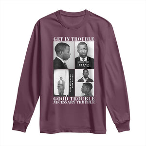 John Lewis Affrican American Long Sleeve Shirt Get in Good Necessary Trouble TS14 Maroon Print Your Wear