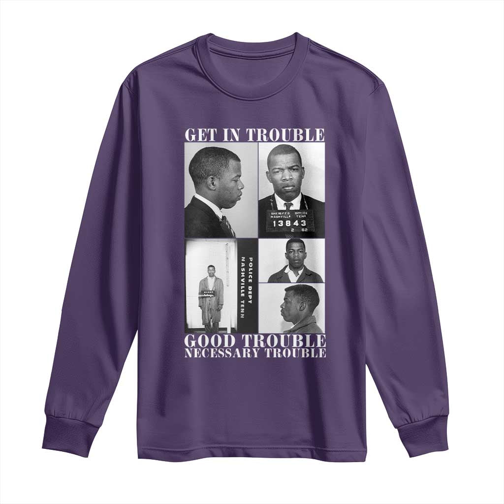 John Lewis Affrican American Long Sleeve Shirt Get in Good Necessary Trouble TS14 Purple Print Your Wear