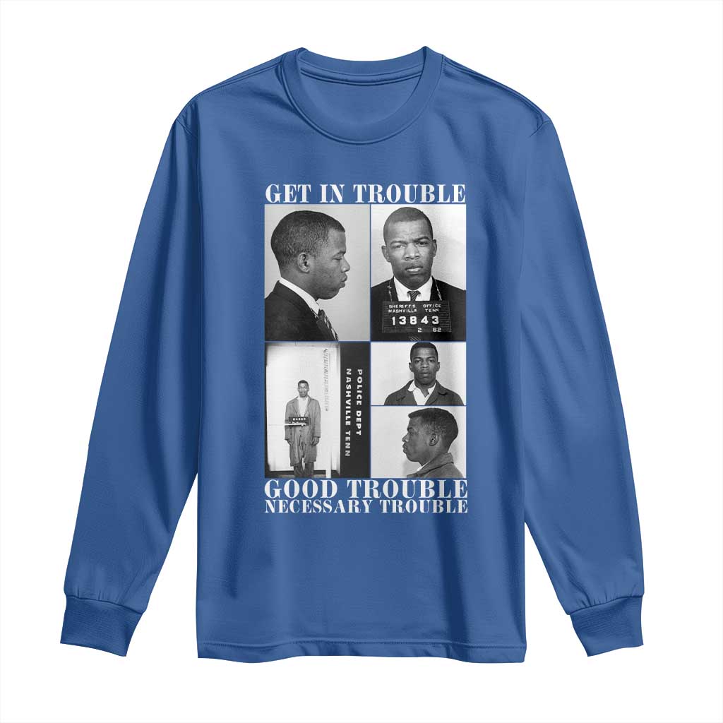 John Lewis Affrican American Long Sleeve Shirt Get in Good Necessary Trouble TS14 Royal Blue Print Your Wear