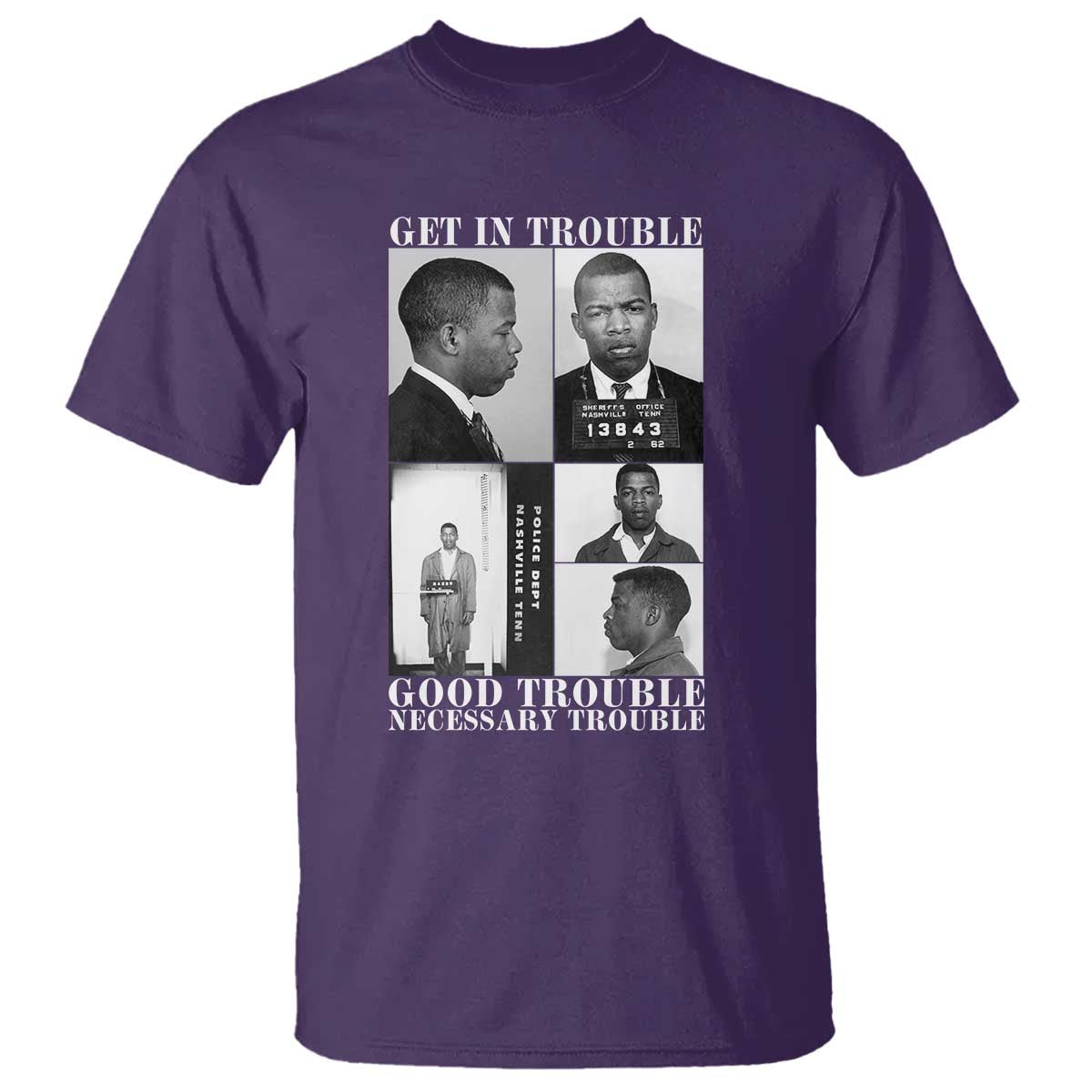 John Lewis Affrican American T Shirt Get in Good Necessary Trouble TS14 Purple Print Your Wear