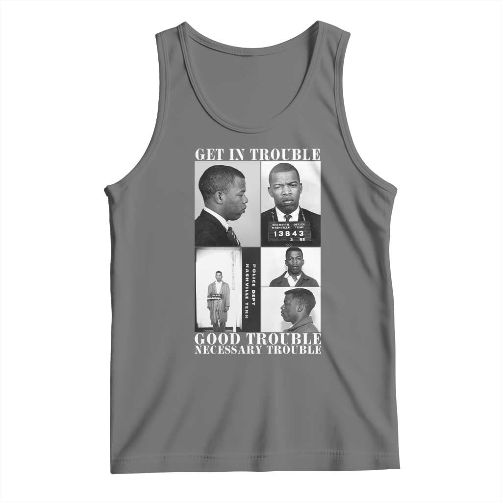 John Lewis Affrican American Tank Top Get in Good Necessary Trouble TS14 Black Heather Print Your Wear